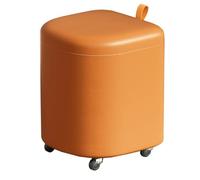 Pouf ottomano impilabile in pelle con poggiapiedi girevole a 360 gradi, sgabello imbottito per il trucco per soggiorno e camera da letto, elegante e funzionale