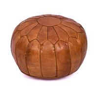 Pouf ottomano in vera pelle marocchina fatto a mano, poggiapiedi non imbottito, poggiapiedi bohémien, poggiapiedi sotto la scrivania, pouf rotondo per soggiorno, camera da letto, regali di
