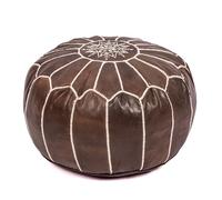 Pouf ottomano in vera pelle marocchina fatto a mano, poggiapiedi non imbottito, poggiapiedi bohémien, poggiapiedi sotto la scrivania, pouf rotondo per soggiorno, camera da letto, regali di