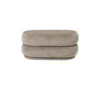 Pouf Ovale Velluto Sbiadito Beige