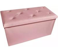 Pouf Panca Contenitore Ecopelle Baule Seduta e Poggiapiedi ROSA