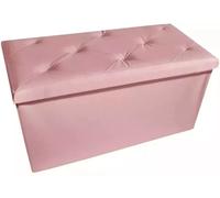 Pouf Panca Contenitore Ecopelle Baule Seduta e Poggiapiedi ROSA