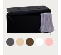 Pouf Panca Contenitore Ecopelle - Design Moderno, Baule Seduta e Poggiapiedi