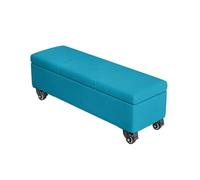Pouf Panca Imbottita Con Vano Contenitore Cassapanca Ottomana Extra Lunga Con Ruote Multifunzionale Per Camera Da Letto E Soggiorno(Blue,30x40x50cm)