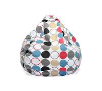 Pouf per bambini, contenitore e organizer per giocattoli di peluche, copertura per lettino da pavimento in tela di cotone, 80 x 90 cm