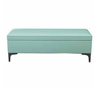 Pouf pieghevole in pelle PU per cambio scarpe, panca per ingresso, camera da letto, soggiorno, gambe in metallo, 80 x 40 x 42 cm, colore verde, versatile per la casa ed elegante seduta