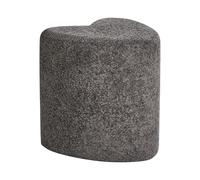 Pouf poggiapiedi imbottito a forma di cuore Pouf ottomano in ciniglia grigio scu