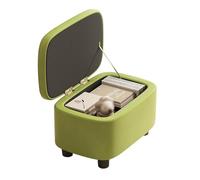 Pouf poggiapiedi imbottito in pelle con struttura in legno, elegante e funzionale, per il comfort del soggiorno