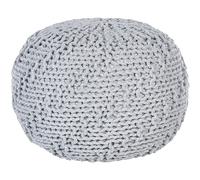 Pouf poggiapiedi imbottito sgabello in cotone grigio chiaro 50 x 35 cm Priene