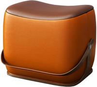 Pouf poggiapiedi in pelle a forma di sella - Poggiapiedi imbottito per soggiorno ingresso divano e sedia - elegante sgabello fasciatoio (colore: grigio)