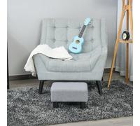 Pouf Poggiapiedi in Tessuto Sgabello Rettangolare Imbottito Piccolo per Salotto e Soggiorno, 40x30x24cm Description:Aggiungi un tocco di stile nei tuoi spazi con questo elegante poggiapiedi HOMCOM. Re