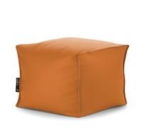 Pouf Poggiapiedi Naxos,( Arancio) Puff Seduta Seduta rettangolare, Puffo Imbottito in Tessuto Finta Pelle Idrorepellente Impermeabile, Cerniera sul Fondo Cuciture rinforzate Misure : 65x65x40 cm.