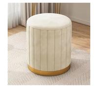 Pouf Poggiapiedi Sgabello da trucco leggero di lusso for la casa, piccolo sgabello rotondo for camera letto, sedia piccola for celebrità Internet, for il divano, for vestiario(WHITE)