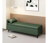 Pouf portaoggetti in pelle con cuscino, poggiapiedi e panca per giocattoli, per soggiorno e camera da letto, 130 cm, ideale per l'uso finale del letto