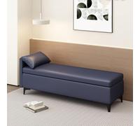 Pouf portaoggetti in pelle con cuscino, poggiapiedi e panca per giocattoli, per soggiorno e camera da letto, 130 cm, ideale per l'uso finale del letto