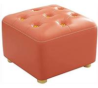 Pouf pouf con bottoni dorati poggiapiedi in pelle piccola poltrona per divano blu e arancione 30 x 30 x 25 cm e 30 x 30 x 30 cm decorazione per la casa elegante soluzione di seduta versatile