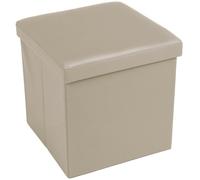 Pouf Pouff Contenitore Pieghevole Salvaspazio in ECOPELLE 38x38x38 cm - 7 Colori
