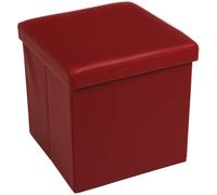 Pouf Pouff Contenitore Pieghevole Salvaspazio in ECOPELLE 38x38x38 cm - 7 Colori