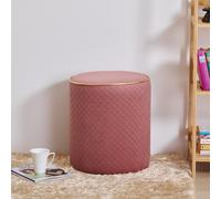 Pouf Premium Murphy Velvet Ottoman - Rose Vanity Stool - con struttura in leg...