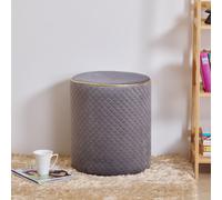 Pouf Premium Murphy Velvet Ottoman - Sgabello Vanity grigio - con struttura i...