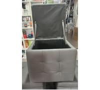 POUF PUF POUFF PUFF CASSA PANCA SGABELLO BAULE CONTENITORE NABUK GRIGIO 40 X 40