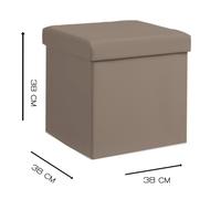 Pouf Puff Contenitore Poggiapiedi Ecopelle Pouff Quadrato Seduta Panca Baule