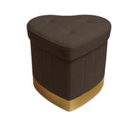 Pouf Puff Contenitore Velluto Seduta Forma Cuore Poggiapiedi Vari Colori