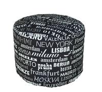 Pouf Puff Puf Tondo 50x40cm Big City Nero Avalli