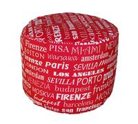 Pouf Puff Puf Tondo 50x40cm Big City Rosso Avalli