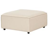 Pouf quadrato imbottito in tessuto beige e gambe nere Ardal