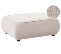 Pouf quadrato imbottito in tessuto beige Salla