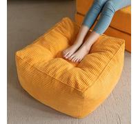 Pouf quadrato imbottito pouf ottomano in velluto a coste con riempimento a pe...