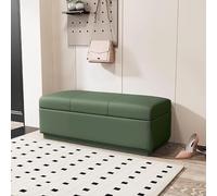 Pouf rettangolare in pelle con sedile imbottito e contenitore per ingresso, 80 x 30 x 40 cm, elegante e funzionale decorazione per la casa