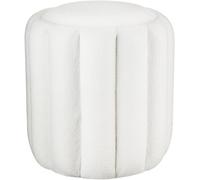 Pouf rotondo bianco, pouf superiore diametro 17,32 pollici, sgabello mobile, ...