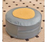 Pouf rotondo grigio per adulti e bambini, soffice cuscino da pavimento con fodera rimovibile, ideale per soggiorno e mobili, design robusto ed elegante, non si piega.