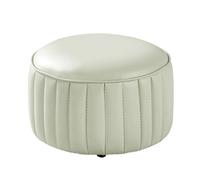 Pouf rotondo in legno - morbido poggiapiedi imbottito per camera da letto, soggiorno, corridoio, ingresso - 32 x 32 x 21 cm - elegante e versatile decorazione per la casa e mobili