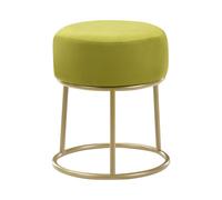 Pouf rotondo in velluto con base in metallo dorato Glamour verde lime Delco