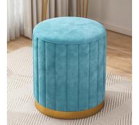 Pouf rotondo in velluto grigio alla moda ottomanLow poggiapiedi sgabello per camera da letto soggiorno ingresso ufficio creativo Vanity sedia decorazione per la casa accento