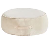 Pouf rotondo moderno in velluto per soggiorno e camera da letto beige chiaro Yul