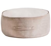 Pouf rotondo moderno in velluto per soggiorno e camera da letto marrone chiaro Y