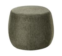 Pouf rotondo morbido soggiorno camera da letto tessuto verde scuro Ashton