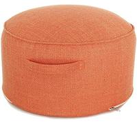Pouf rotondo per soggiorno - Pouf morbido in cotone e lino per cambio scarpe e riposo in camera da letto - Opzioni cachi e verde erba 40x40x20 cm - Arredamento per la casa elegante e confort