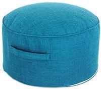 Pouf rotondo per soggiorno - Pouf morbido in cotone e lino per cambio scarpe e riposo in camera da letto - Opzioni cachi e verde erba 40x40x20 cm - Arredamento per la casa elegante e confort