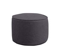 Pouf rotondo poggiapiedi, comodo pouf con rivestimento rimovibile, grigio scuro, 40,6 x 30,5 cm, perfetto per soggiorno, camera da letto e relax