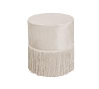 Pouf Salotto/Camera Con Frangette Imbottito Modello Velvet Malibù Tinta U