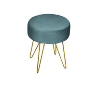 Pouf Salotto/Camera Rotondo Design Moderno Modello Velvet In Tinta Unita Vari Co