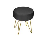 Pouf Salotto/Camera Rotondo Design Moderno Modello Velvet In Tinta Unita Vari Co