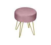 Pouf Salotto/Camera Rotondo Design Moderno Modello Velvet In Tinta Unita Vari Co