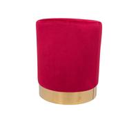 Pouf Salotto/Camera Rotondo Imbottito Modello Cilindro Velvet In Tinta Unita