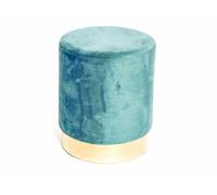 Pouf Salotto/Camera Rotondo Imbottito Modello Cilindro Velvet In Tinta Unita